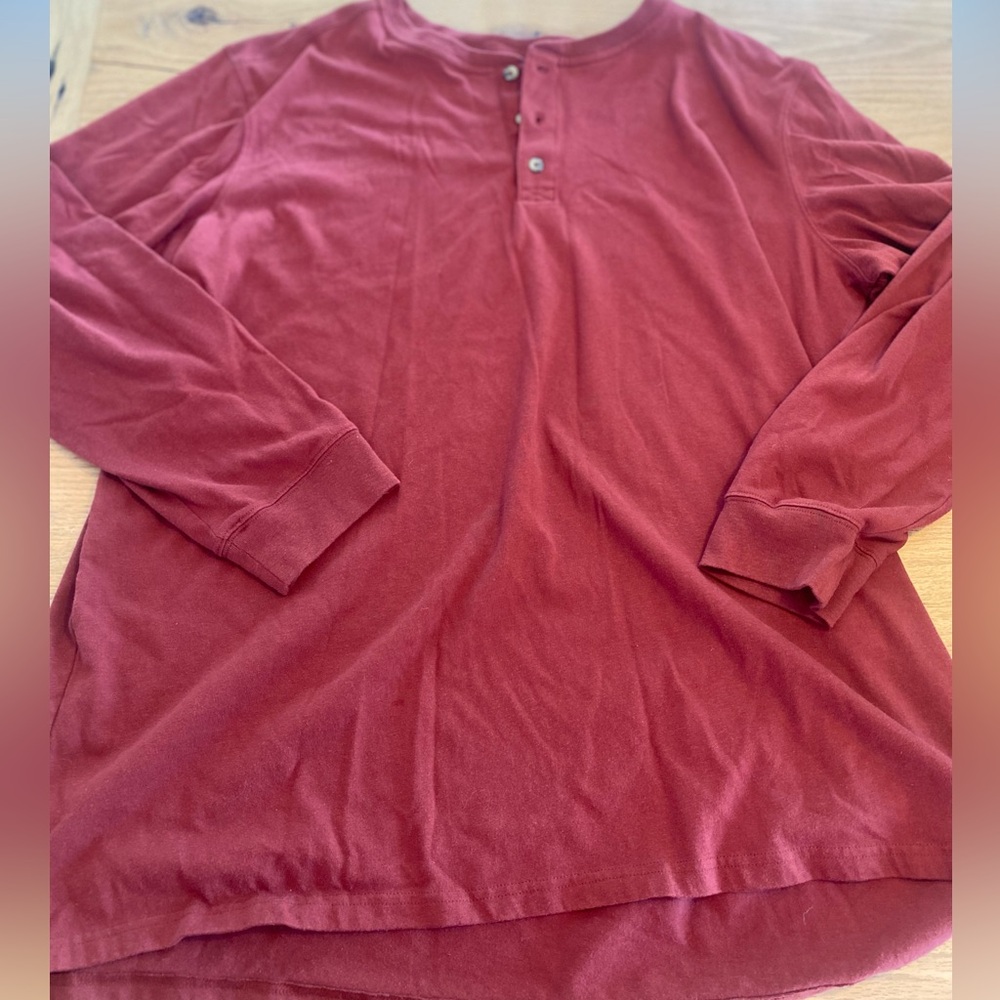 Northcrest‎ Men's Maroon Long Sleeve Henley